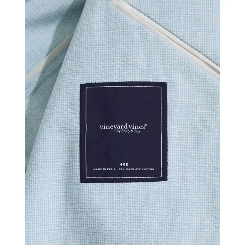 Vineyard Vines Houndstooth Vos Sport Coat Size 40R NWT - Sea Splash